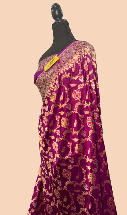 Pure Katan Banarasi Handloom Saree - Tilfi Meenakari Work