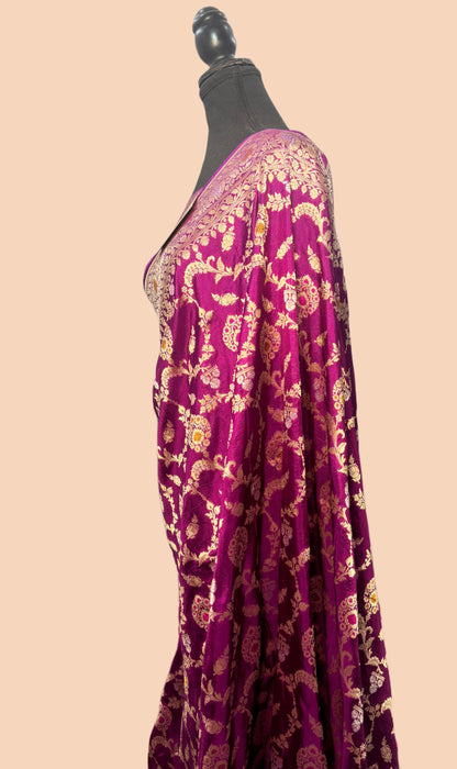 Pure Katan Banarasi Handloom Saree - Tilfi Meenakari Work
