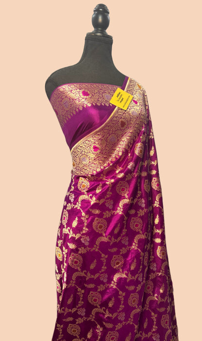 Pure Katan Banarasi Handloom Saree - Tilfi Meenakari Work