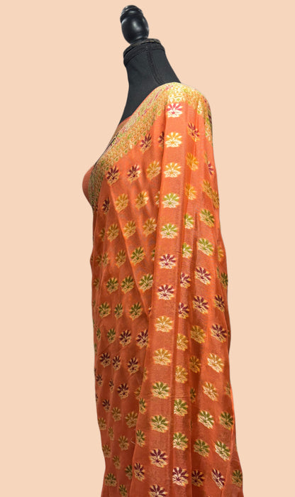 Pure Khaddi Chiffon Banarasi Saree - Meenakari Work
