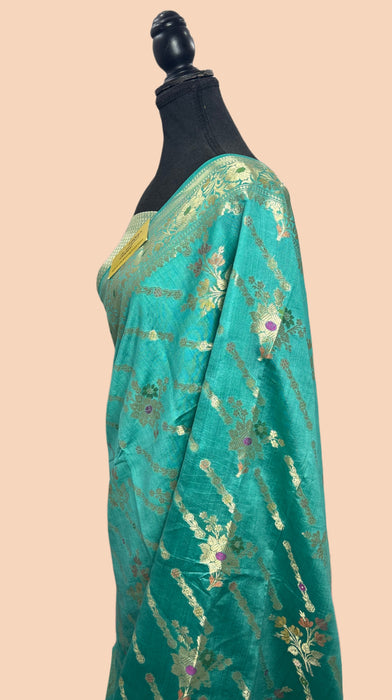 Blue Pure Chiniya Banarasi Handloom Saree