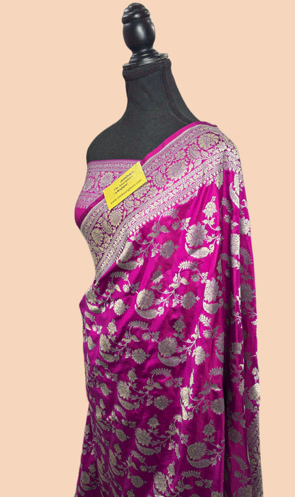 Rani Pure Katan Banarasi Handloom Saree - Sona Jaal Work