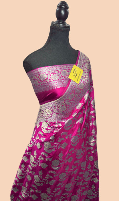 Rani Pure Katan Banarasi Handloom Saree - Sona Jaal Work