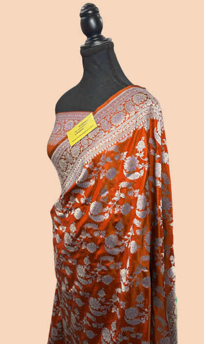 Pure Katan Banarasi Handloom Saree - Sona Jaal Work