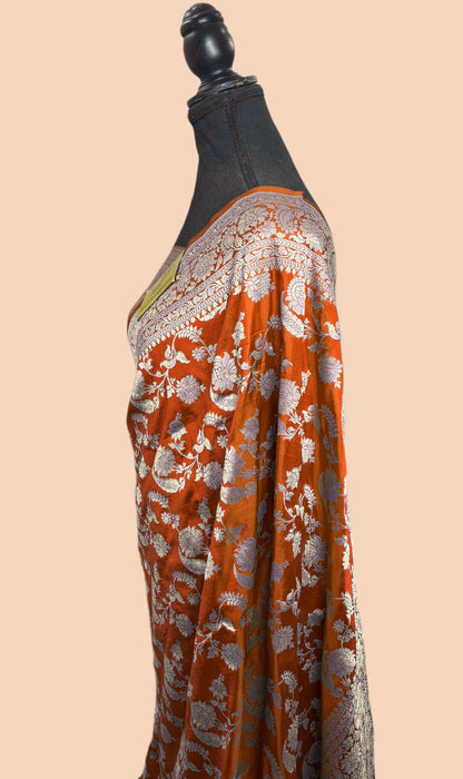 Pure Katan Banarasi Handloom Saree - Sona Jaal Work