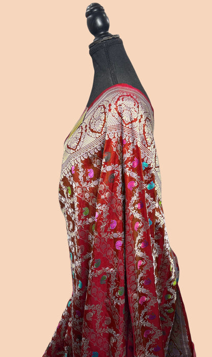 Ektara Pure Katan Silk Banarasi Handloom Saree - Kadiyal Jangla