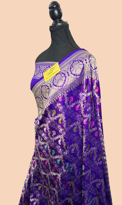 Ektara Pure Katan Silk Banarasi Handloom Saree - Kadiyal Jangla
