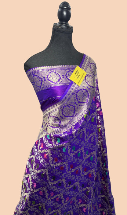 Ektara Pure Katan Silk Banarasi Handloom Saree - Kadiyal Jangla