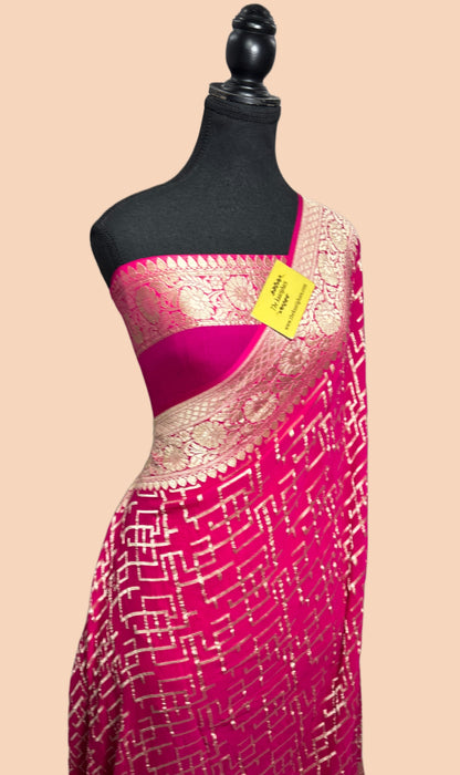 Rani Pure Khaddi Georgette Banarasi Saree - Water zari