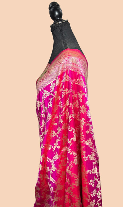 Rani Pure Katan Silk Banarasi Handloom Saree - Sona Jaal Work