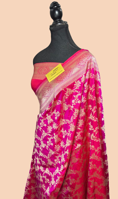 Rani Pure Katan Silk Banarasi Handloom Saree - Sona Jaal Work