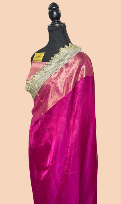 Rani Pure Banarasi Tissue Handloom Saree - Designer Reshmi Zari