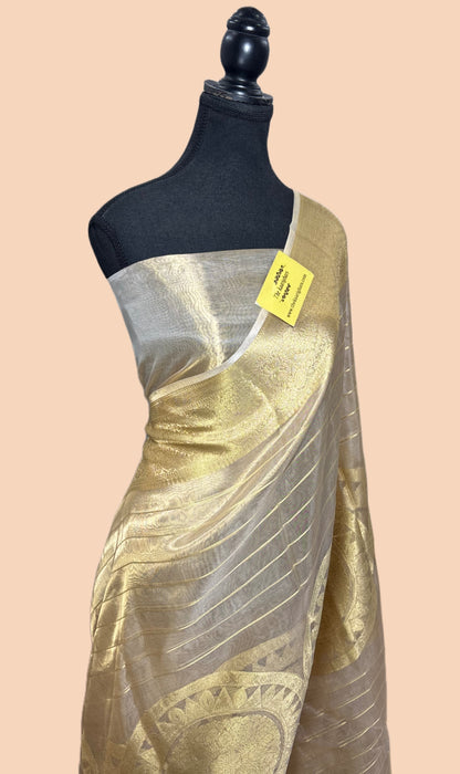 Pure Banarasi Tissue Handloom Saree - Reshmi Zari