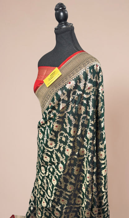 Pure Katan Banarasi Handloom Saree - Meenakari Jaal Work
