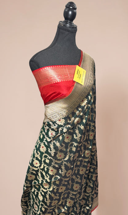 Pure Katan Banarasi Handloom Saree - Meenakari Jaal Work
