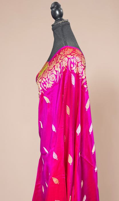 Rani Pure Katan Banarasi Handloom Saree - Kadhiyal Sona Roopa Work