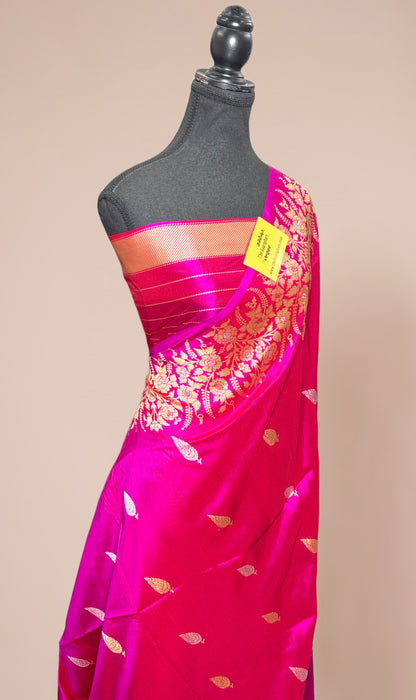 Rani Pure Katan Banarasi Handloom Saree - Kadhiyal Sona Roopa Work