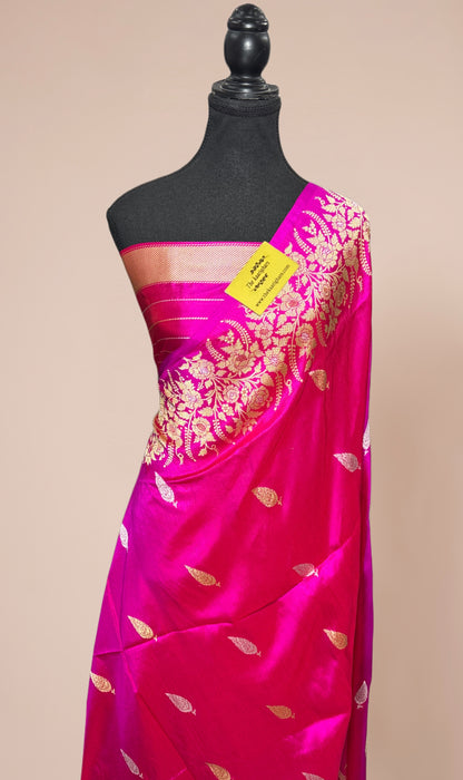 Rani Pure Katan Banarasi Handloom Saree - Kadhiyal Sona Roopa Work