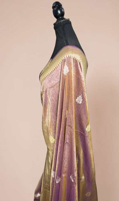 Pure Tissue Katan Silk Banarasi Handloom Saree - Paithani Sona Roopa Work