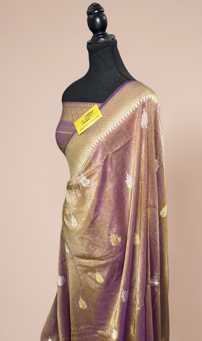 Pure Tissue Katan Silk Banarasi Handloom Saree - Paithani Sona Roopa Work