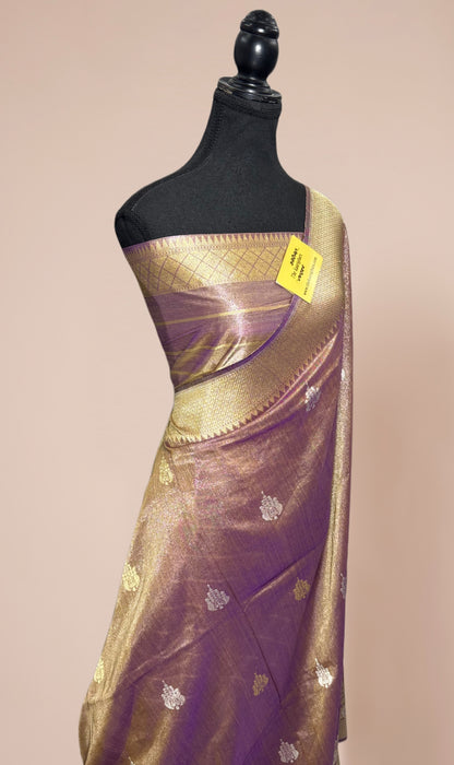 Pure Tissue Katan Silk Banarasi Handloom Saree - Paithani Sona Roopa Work