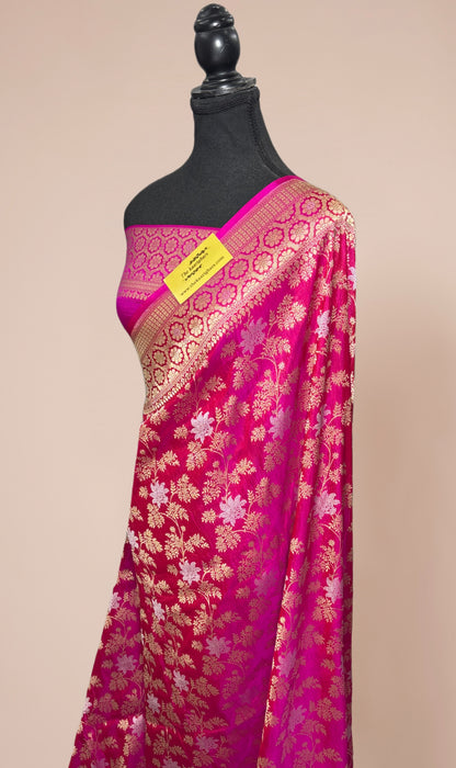 Rani Pure Katan Banarasi Handloom Saree - Sona Roopa Jaal Work