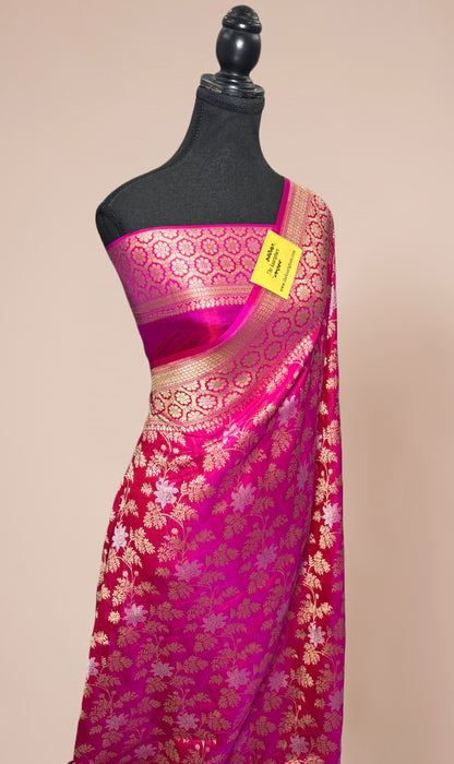 Rani Pure Katan Banarasi Handloom Saree - Sona Roopa Jaal Work