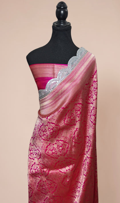 Pure Katan Silk Banarasi Handloom Saree - Brocade Tanchui