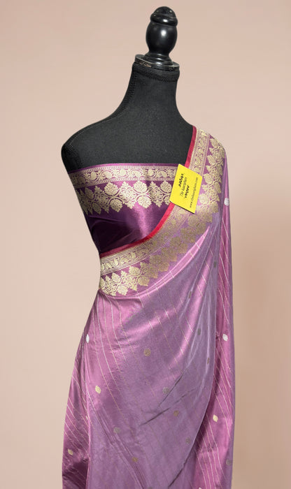 Pure Katan Banarasi Handloom Saree - Kadhiyal Roopa Motifs