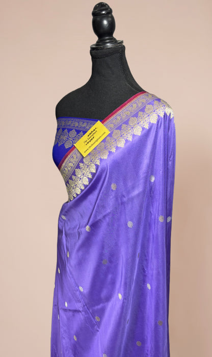 Pure Katan Banarasi Handloom Saree - Kadhiyal Roopa Motifs