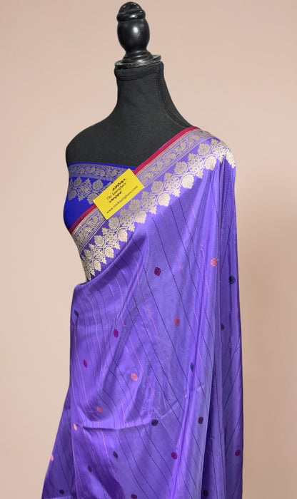 Pure Katan Banarasi Handloom Saree - Kadhiyal Sona Roopa Meenakari