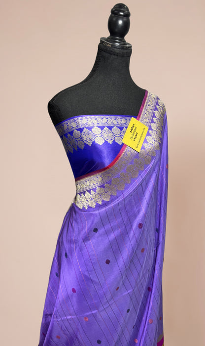 Pure Katan Banarasi Handloom Saree - Kadhiyal Sona Roopa Meenakari