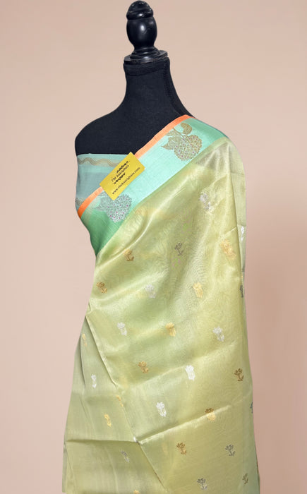Pure Kora Banarasi Handloom Saree - Sona Roopa Work