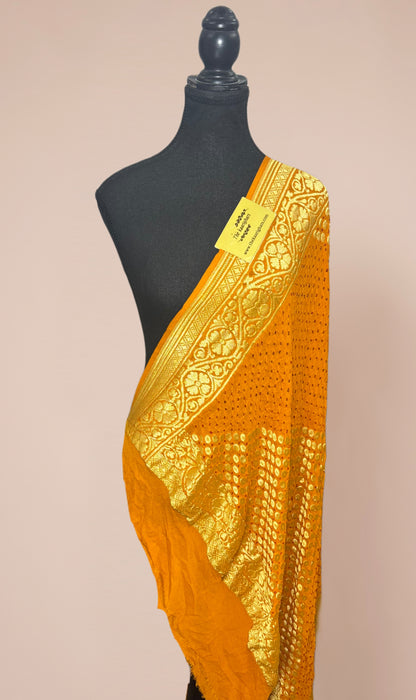 Pure Georgette Bandhani Banarasi Handloom Dupatta