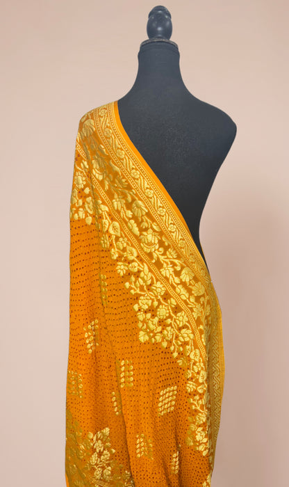 Pure Georgette Bandhani Banarasi Handloom Dupatta