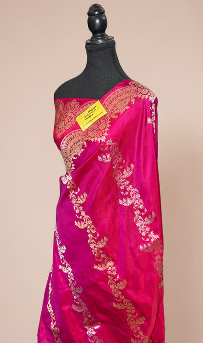 Rani Pure Katan Banarasi Handloom Saree - Kadiyal Sona Roopa Work