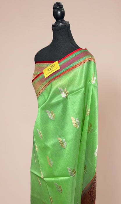 Pure Kora Banarasi Handloom Saree - Sona Roopa Work