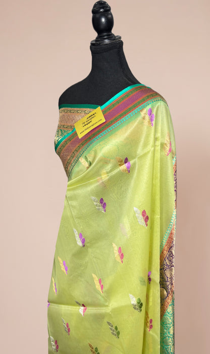 Pure Kora Banarasi Handloom Saree - Sona Roopa Work