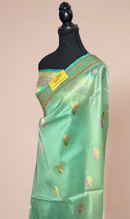 Pure Kora Banarasi Handloom Saree - Sona Meenakari Work