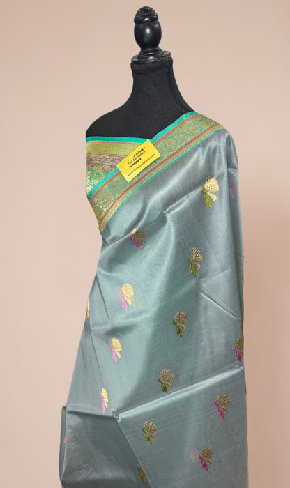 Pure Kora Banarasi Handloom Saree - Sona Meenakari Work