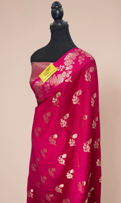 Rani Pure Chiniya Banarasi Handloom Saree