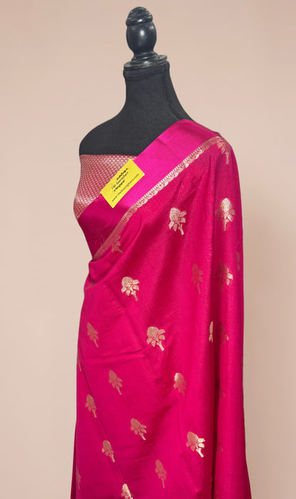 Rani Pure Chiniya Banarasi Handloom Saree