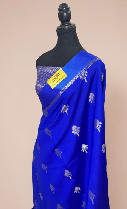 Royal Blue Pure Chiniya Banarasi Handloom Saree