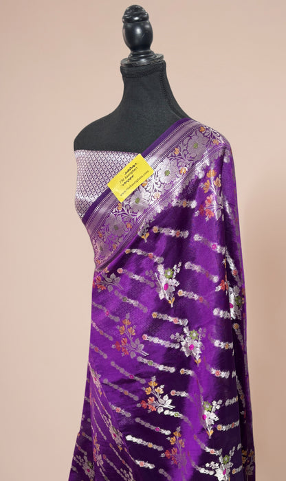 Purple Pure Chiniya Banarasi Handloom Saree