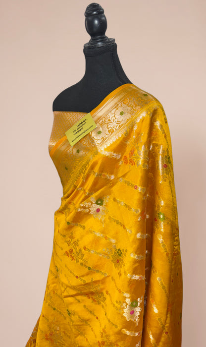Mustard Pure Chiniya Banarasi Handloom Saree