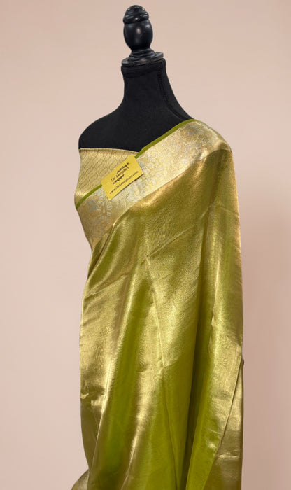 Hazel Pure Banarasi Tissue Handloom Saree - Reshmi Zari