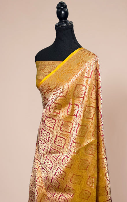 Pure Katan Silk Banarasi Handloom Saree - Tanchui Brocade