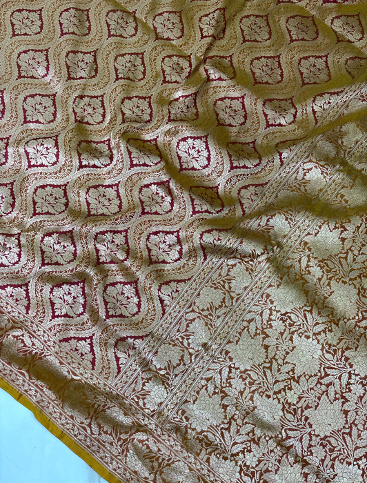 Pure Katan Silk Banarasi Handloom Saree - Tanchui Brocade