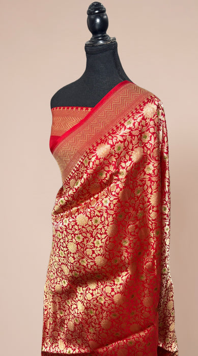 Pure Katan Silk Banarasi Handloom Saree - Tanchui Brocade