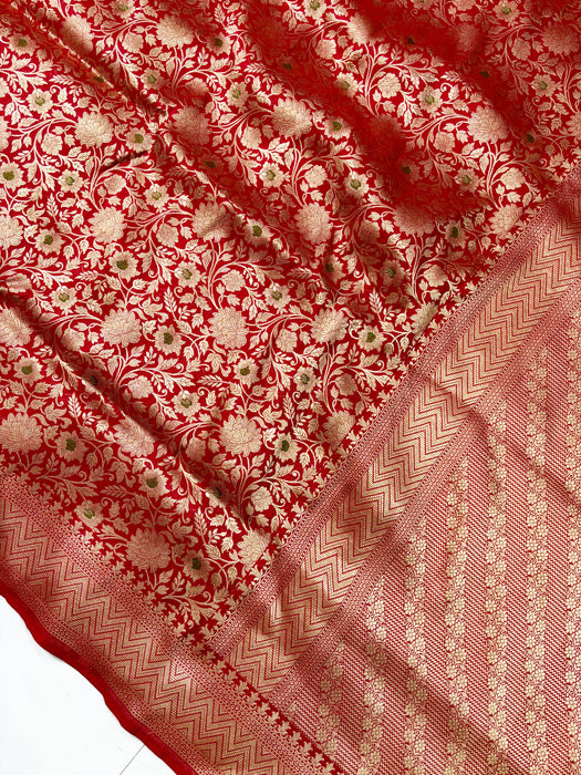 Pure Katan Silk Banarasi Handloom Saree - Tanchui Brocade